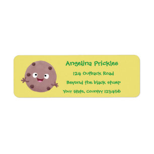 Etiqueta Um desenho animado de biscoito de chocolate inteli