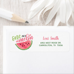 Etiqueta Um em um rótulo de endereço Melon - Rosa