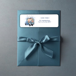 Etiqueta Um Pequeno Chá de fraldas De Aquarela De Carro