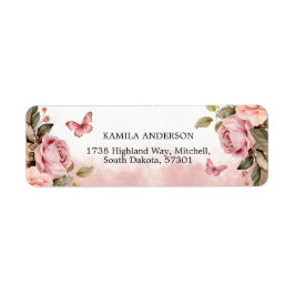 Etiqueta Um pequeno endereço de devolução de Chá de fraldas