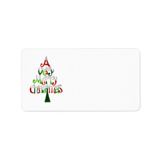 Etiqueta Uma árvore de Natal muito feliz