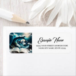 Etiqueta Uma Orca Nadadora na onda.