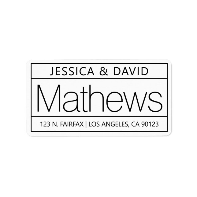 Etiqueta Único e criativo com aspecto branco e preto (Frente)