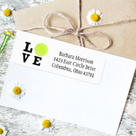 Etiqueta Único Eu amo Tênis com bola amarela