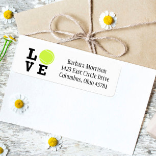 Etiqueta Único Eu amo Tênis com bola amarela