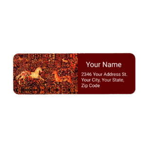 Etiqueta UNICORN E DEER,FLORES,ANIMAIS FLORESTAIS Red Flora