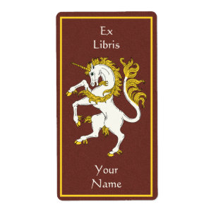 Etiqueta Unicorn Rampant Bookplate