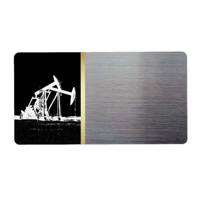 Etiqueta Unidade de Bomba de Olefield Preta, Dourada e Prat (Frente)