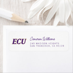 Etiqueta Universidade da Carolina do Leste Logotipo ECU