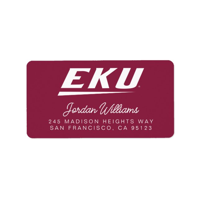 Etiqueta Universidade de Kentucky Oriental | EKU (Frente)