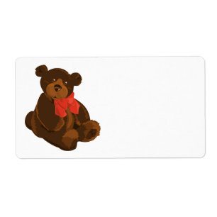 Etiqueta Urso de desenho animado bonito