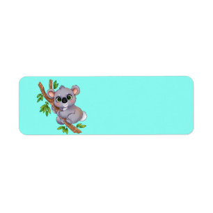 Etiqueta Urso de Koala animado