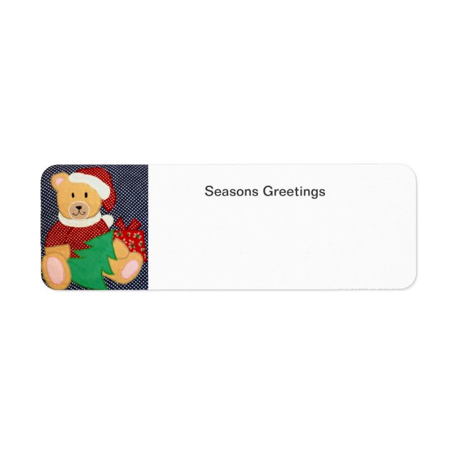 Etiqueta Urso de Teddy de Natal (Frente)