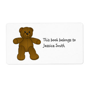 Etiqueta Urso de ursinho marrom bonito