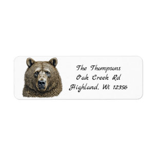 Etiqueta Urso Grande Marrom Personalizado