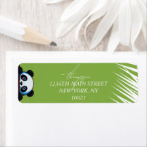 Urso Panda Fofo Folhas Tropicais Personalizado Ret