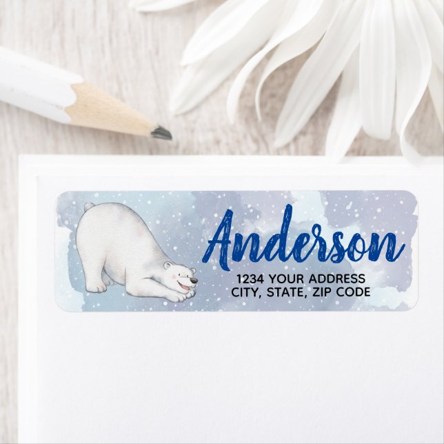 Etiqueta Urso Polar Neve de Inverno (Insitu)