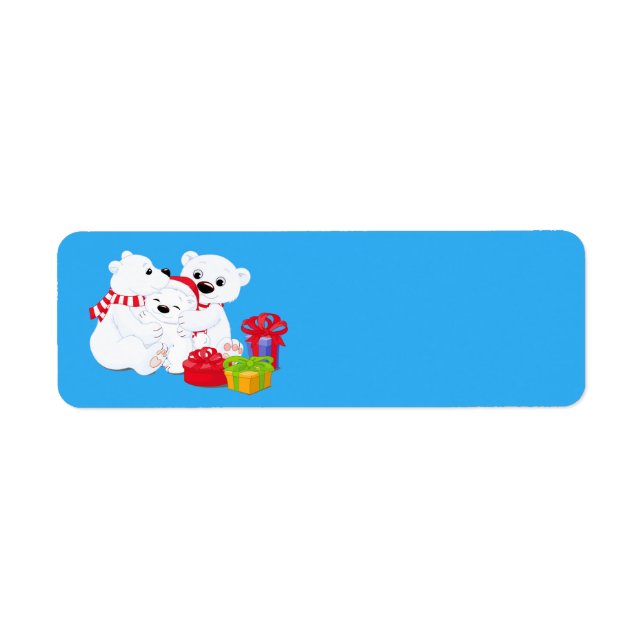 Etiqueta Ursos Polares de Natal Bonitos (Frente)