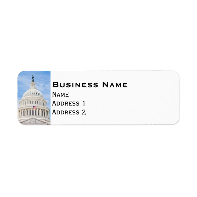 Etiqueta US Capitol Dome em Washington DC (Frente)