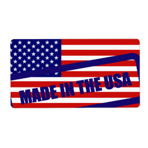 Etiqueta USA American Flag Made in USA Label 2