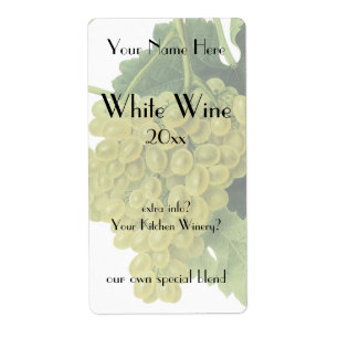 Etiqueta Uvas de vinho branco na vinha, Fruta de Comida de