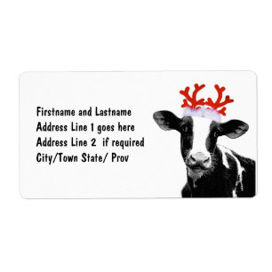 Etiqueta Vaca com Antlers da rena