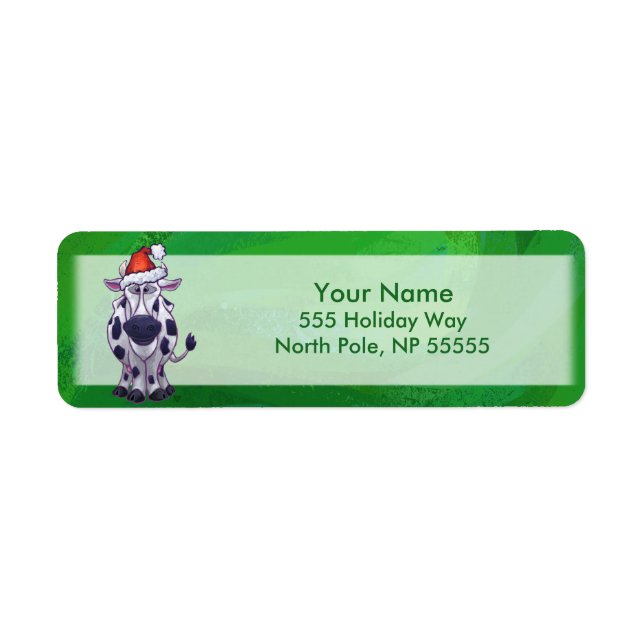 Etiqueta Vaca Natal Em Verde (Frente)