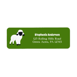 Etiqueta Valais Blacknose Sheep Lamp Return Address