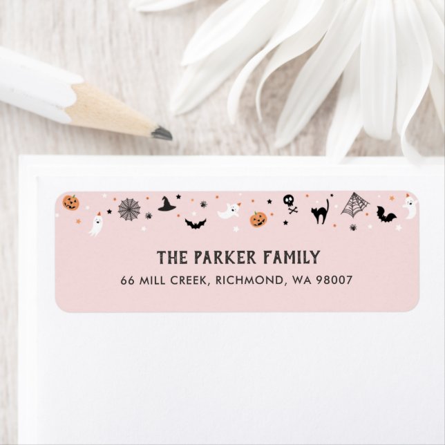 Etiqueta Vamos fica assustado, Festa de aniversário rosa do (Insitu)