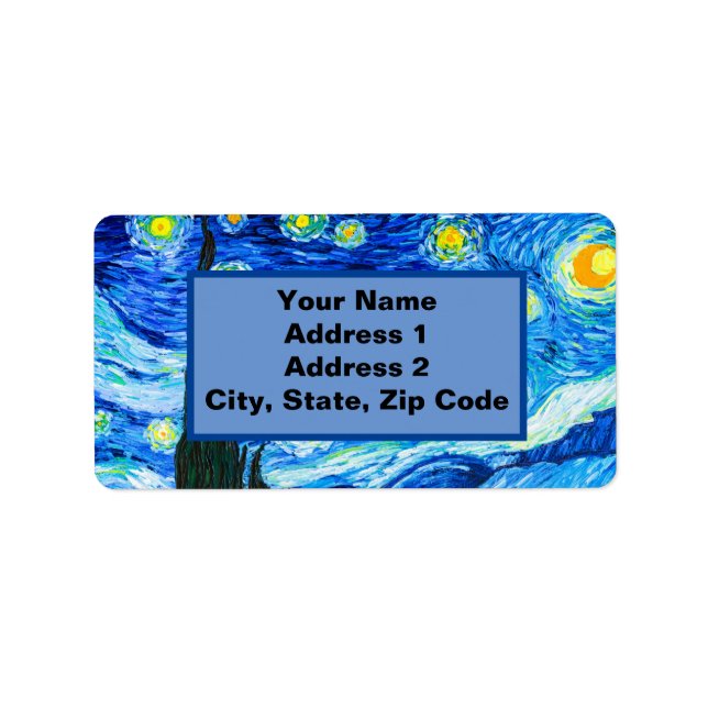 Etiqueta Van Gogh Starry Night (Frente)