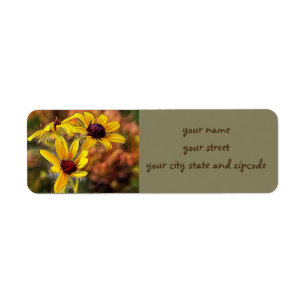 Etiqueta Van Gogh Style Black Eyed Susan Flowers