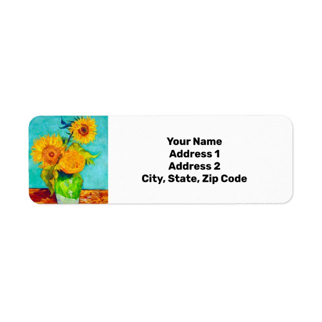 Etiqueta Van Gogh Sunflower (Frente)