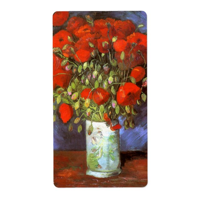 Etiqueta Van Gogh: Vase com Papa Vermelho (Frente)