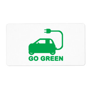 Etiqueta Vão os carros elétricos da movimentação verde