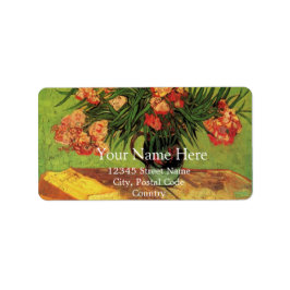 Etiqueta Vaso salva-vidas com Oleanders e Livros