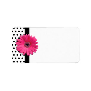 Etiqueta Vazio de Casamento da Bolinhas Gerbera Daisy Rosa