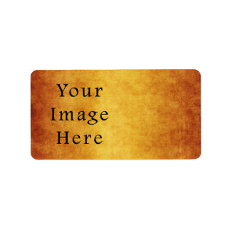 Etiqueta Vazio de Papel de Pergaminho Dourado de Colheita V