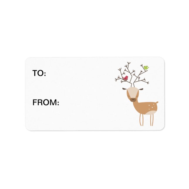 Etiqueta Veado com Aves (Frente)
