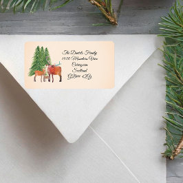 Etiqueta Veado da Floresta de Natal Personalizado