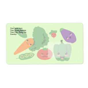 Etiqueta Veggies Felizes