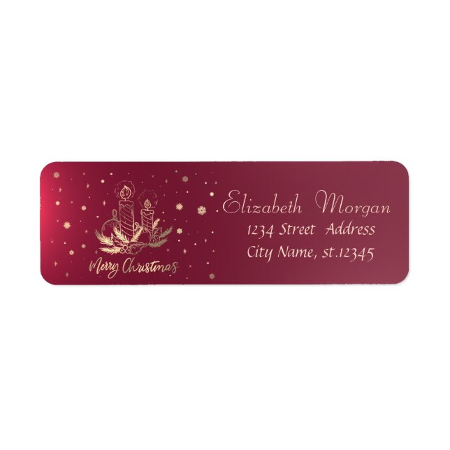 Etiqueta Vela Dourada,Bolas,Ramais de Árvore Pinheira Floco (Frente)