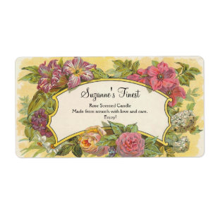 Etiqueta Vela floral do vintage feito sob encomenda ou