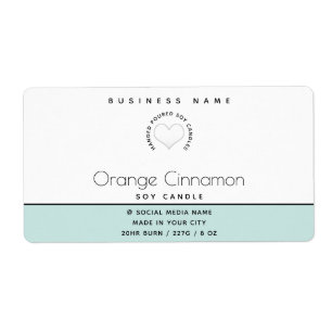 Etiqueta Vela simples e moderna tipografia de coração branc