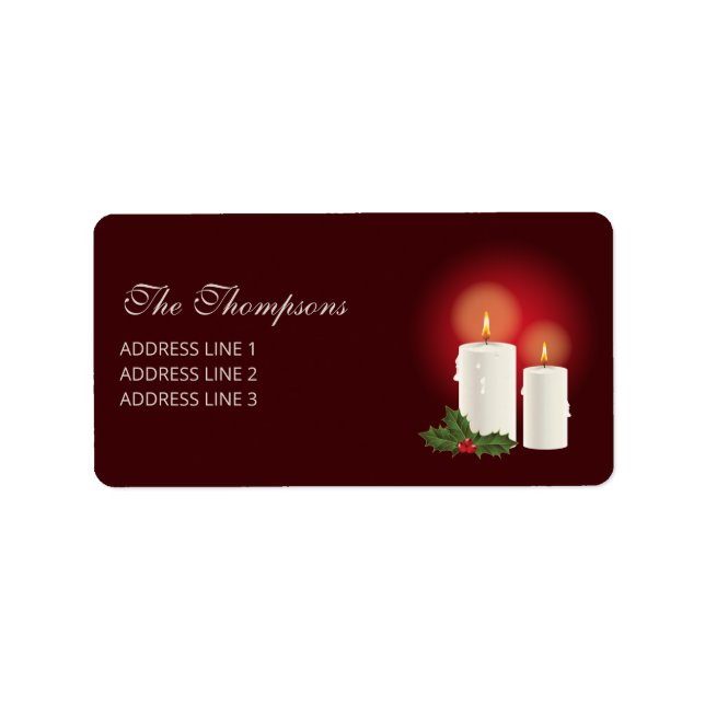 Etiqueta Velas de Natal Branco Em Vermelho Com Texto Person (Frente)