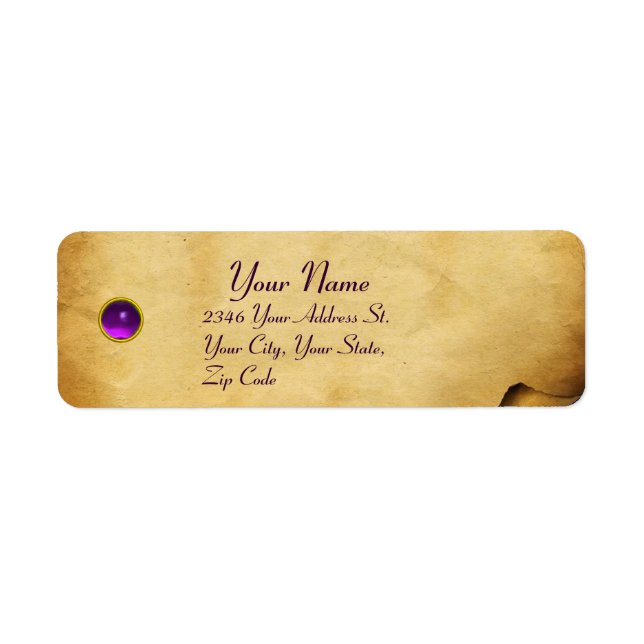 ETIQUETA VELHO PARCHMENTO MARAVILHOSO,PEDRA GEM (Frente)