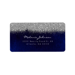 Etiqueta Velvet Marinho Azul brilhante prateado