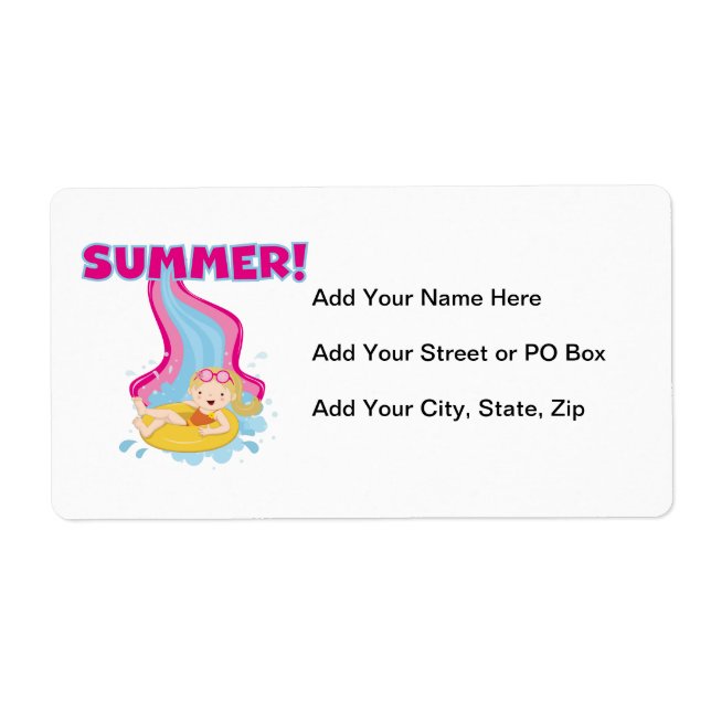 Etiqueta Verão louro da menina (Frente)