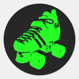 Etiqueta verde atômica do skate de Derby do rolo