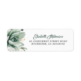 Etiqueta Verde - Casamento com Aquarela Suculente