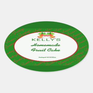 Etiqueta verde da comida do Natal